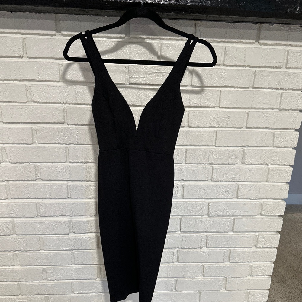 Lulus midi fitted black dress.